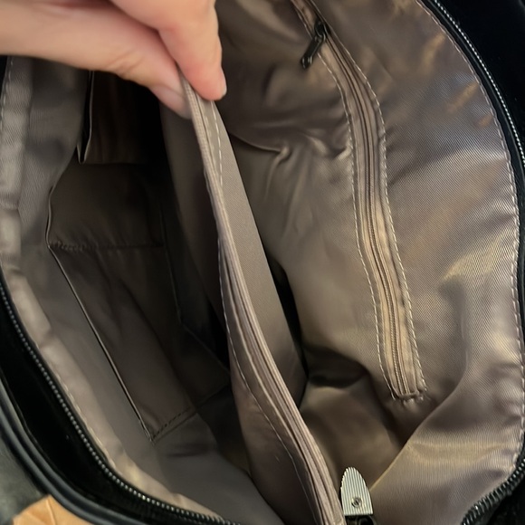 💗👛DESIGNER HANDBAG PURSE👛💗BAG BIG HUGE LARGE NWOT BLACK LEATHER👀LOOK - Picture 12 of 14